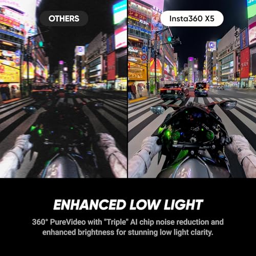 Image of Insta360 X5 - Waterproof 8K 360 Action Camera, Leading Low Light, Invisible Selfie Stick Effect, Rugged and Replaceable Lens, 3-Hour Battery, Built-in Wind Guard, Stabilization, Triple AI Chip Design