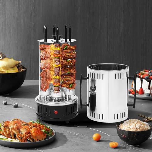 Dönergrill Gyros Grill Kebab Grill Dönergrill Für Zuhause Vertikaler Elektrogrill Elektrisches Grillen 1000W 6 Gabel Elektrischer Drehofen,Geeignet Für Familien, Grills, Restaurants – Bild 5