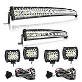Luwancha 10900lm 52 Inch Light Bar + 5200lm 32 Inch Light Bar + 4PC 1400lm 4 Inch LED Pods + 2PC 10...