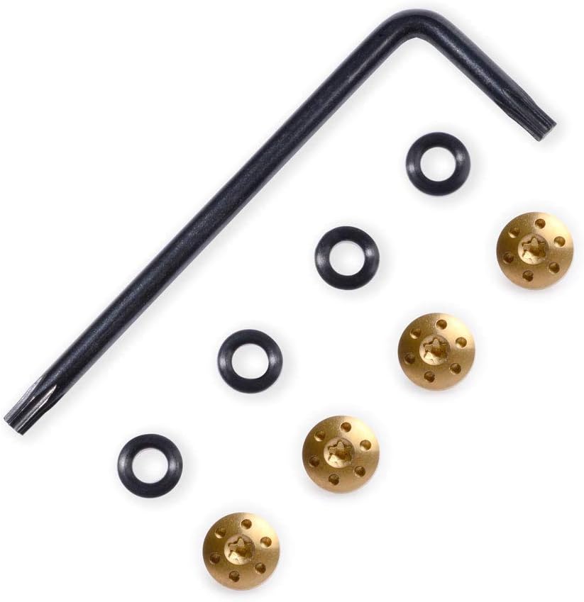 Customized Grips Screws for Beretta 92FS, M9, 92S, 92X, 92 Compact, 92A1, 96A1, 92 INOX, 4 Stainless Steel Screws, 4 O Rings, T10 Torx Key, Black/Silver/Gold/Rainbow Colors