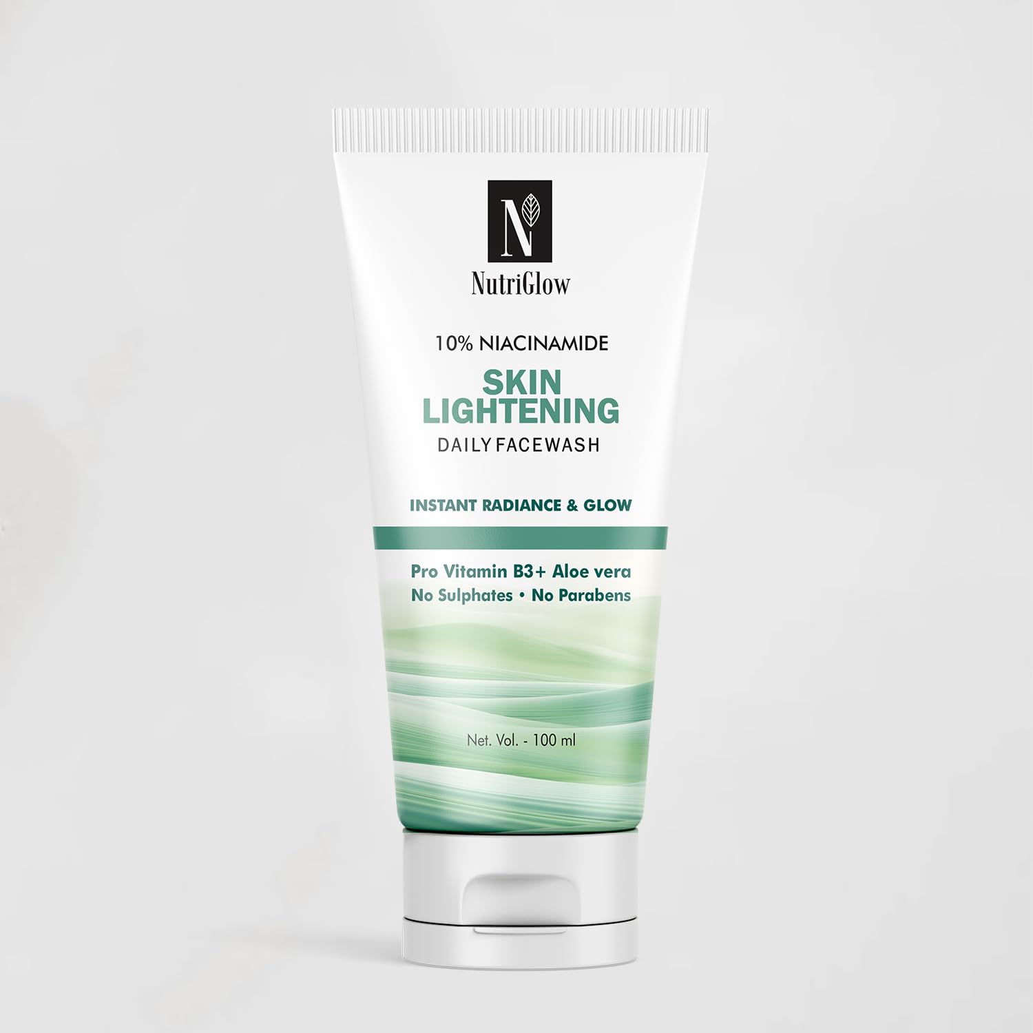 NutriGlow 10% Niacinamide Daily Face Wash, Brightening Formula with Pro Vitamin B3, Aloe Vera, Paraben Free, All Skin Types For Men And Women (100ml)