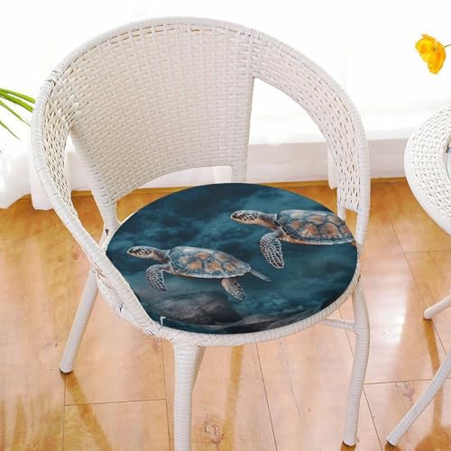 Cojín redondo para asiento con funda extraíble lavable de 15.3" 7