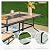 Sophia & William 7 Pieces Outdoor Patio Dining Set with 13ft Umbrella for 6 People, Patio Table and Cushioned Rattan Chairs Set with Beige Patio Umbrella, Faux Wood Tabletop