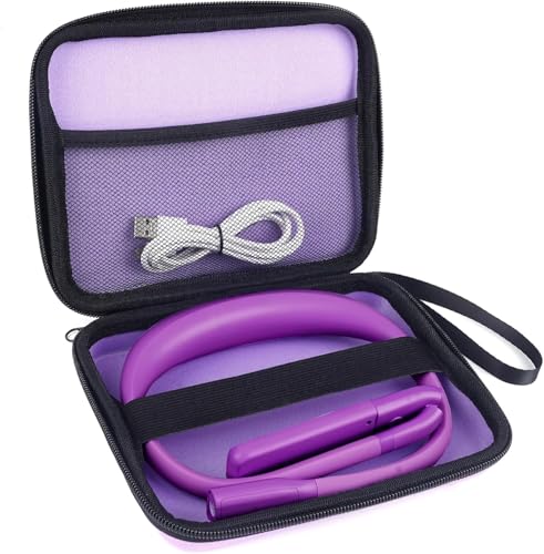 Image of Voilet Neck Light with Storage Case: Back to School Gifts 10-80Hrs Eye-friendly Book Reading Light Knitting Crochet Sewing Craft Light Rechargeable Adjustable, Book Lovers Gifts for Knitters Crafters