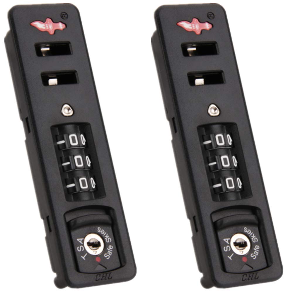 Mnuvxzaewf Black Combination Lock,Travel, Set Of A Pair S102# Password Lock Replacement Suitcases/Luggage For Suitcase Pull Rod