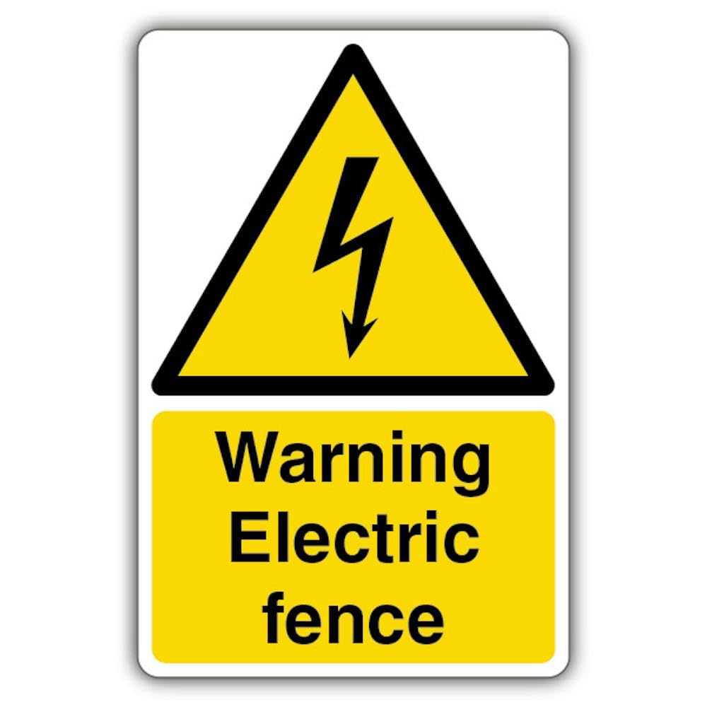 V Safety Warning Electric Fence - Señal de seguridad triangular de alto voltaje - 300 x 450 mm - RA2 reflectante 3 mm compuesto de aluminio