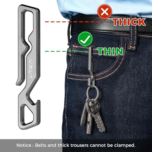 Image of Grade 5 Titanium Anti-Lost Pocket Key Clip for Pants Bags | Light Grade 5 titanium, Anti-deformation, Rust & corrosion resistant, Slim compact, No bulge