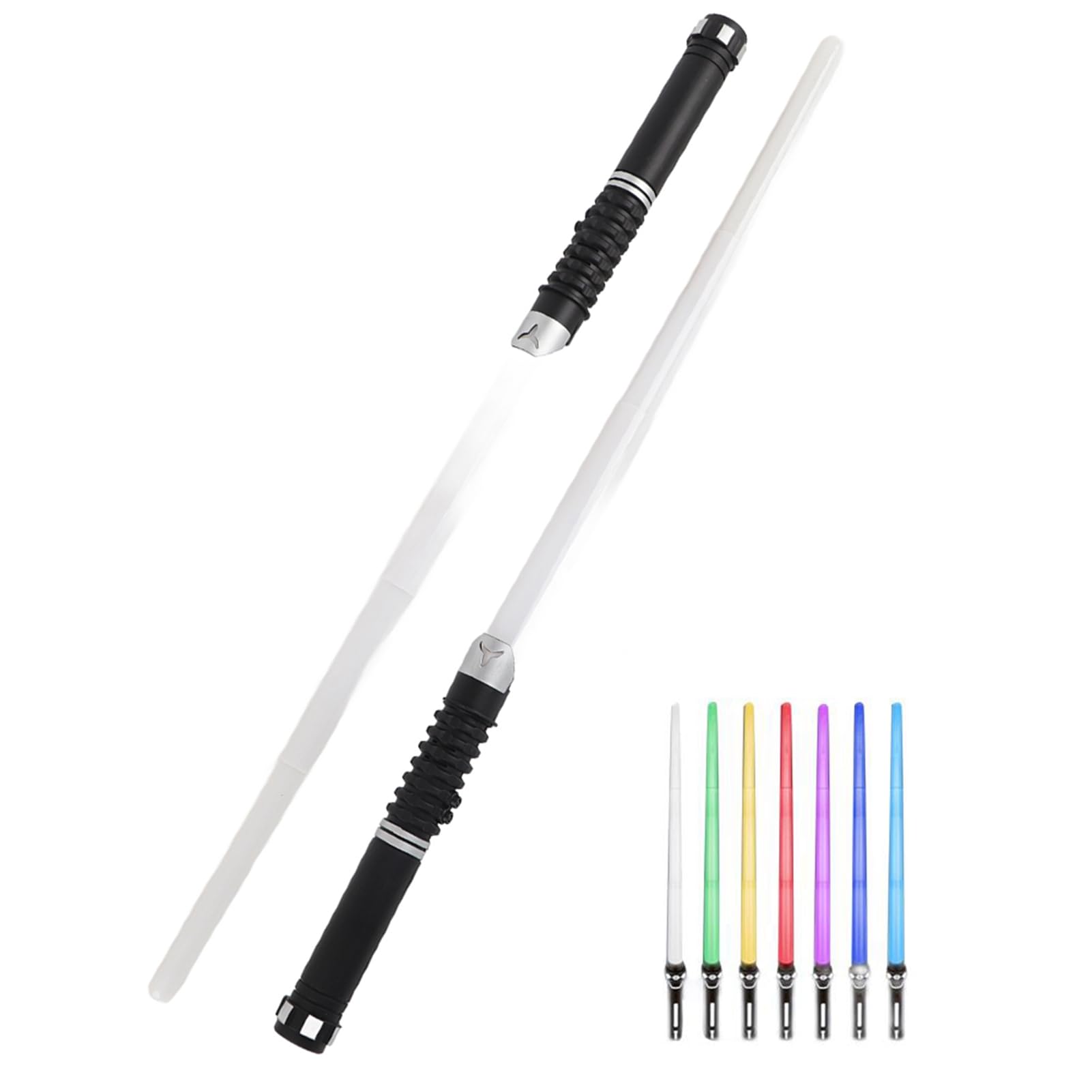 Espada Láser Telescópica De Doble Cabeza Con Luces LED De 7 Colores Y Efectos De Sonido: Sable De Luz Giratorio 360° Con Carga USB, Para Cosplay