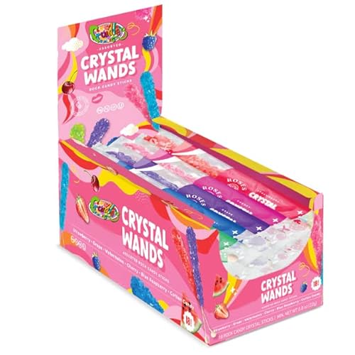 Rock Candy Lollipops Pops, Candy Suckers, Variety Color And Flavor Assortment, Individually Wrapped, 6.5" (18-Pack) #TOP4