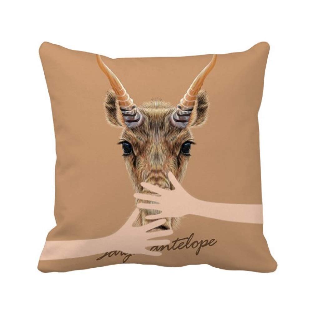 Coussin de saiga brun en tissu premium et finitions soignées