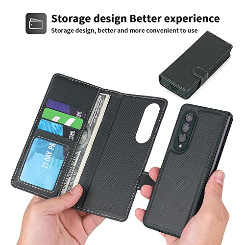 Coque Samsung Z Fold 4 avec support S Pen amovible en cuir rouge - 5