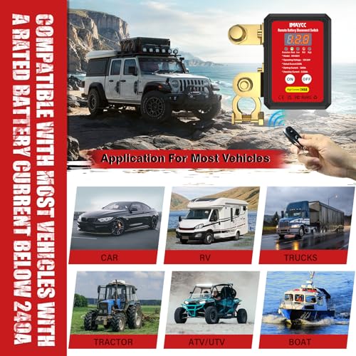 Imaycc COUPE CIRCUIT BATTERIE 12V Remote Battery Disconnect Switch 12V thumb #6