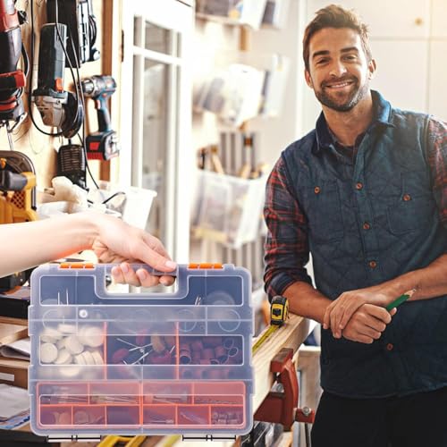 Image of GION 21 Compartments Wrench Socket Storage Box Car Boat Motorcycle Repairing Small Tools Storage Box, Multi Tools Storage Case Plastic Hardware Toolbox (1Pcs)