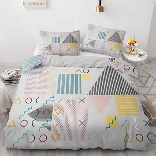 Housse de couette 160x200 cm pour lit deux places design moderne - 4