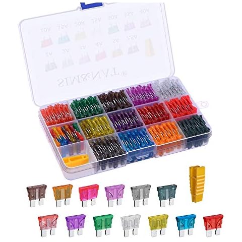 130PCS Standard Blade Car Fuse Assortment, SIM&NAT 1A 2A 3A 4A 5A 7.5A 10A 15A 20A 25A 30A 35A 40A Auto Medium Blade Fuses Kit - ATC/APR/ATO/ATS Automotive Fuse Assortment Cover
