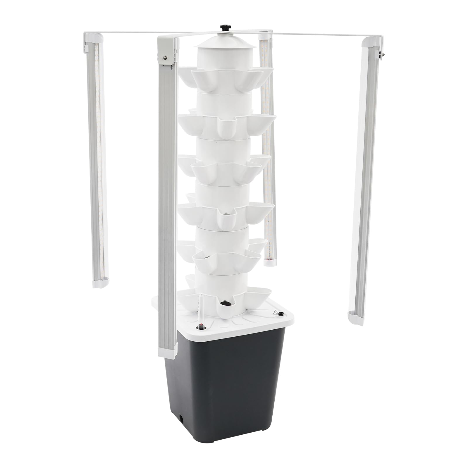 Tour Hydroponique 30 Plantes 6 Niveaux 4 LED Réservoir d'eau 10L