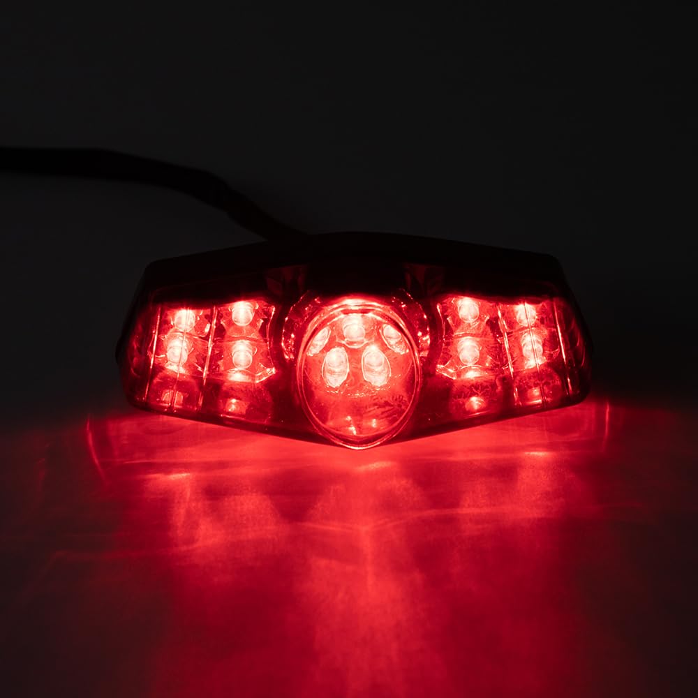 Moto Luci di stop LED Fanale posteriore Off-Road Bike Retro Bike Retrofit LED Fanale posteriore Running Light Brake Light (Grigio)