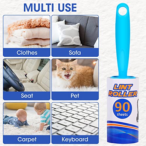 Lint Rollers For Pet Hair, Lint Removers Refills For Clothes, Furniture, Extra Sticky, 5 Handles And 10 Refills, 900 Sheet #TOP3