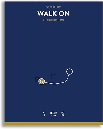 Rudy the Walk On for Notre Dame What do I do 1975 Póster de fútbol universitario de 12 x 18 pulgadas para decoración de pared, recuerdos