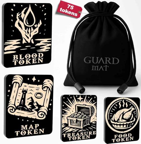 75 jetons pour Magic The Gathering - Ensemble de compteurs de capacités en Bois pour MTG - Accessoires de Jeu de Cartes (A) (B)