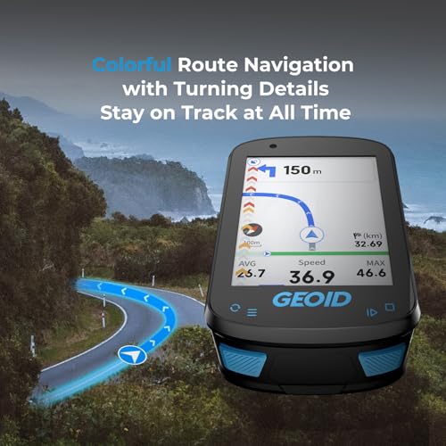 Image of GEOID CC600 Color Screen Bike /Cycling Computer Wireless - Route Navigation with Re-Route Planing, WiFi & Bluetooth, Fast 5s GPS Positioning, with CS600 Cadence /Speed Sensor for Cycling