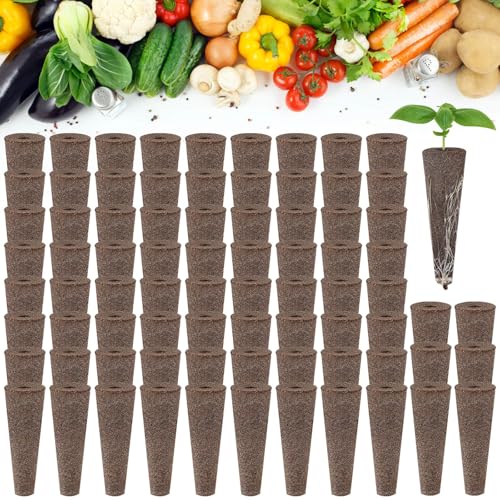 50 cápsulas de semillas de repuesto, kit de crecimiento de semillas, esponjas de cultivo para invernaderos y equipos de germinación, iniciador para sistema de jardín interior (negro)