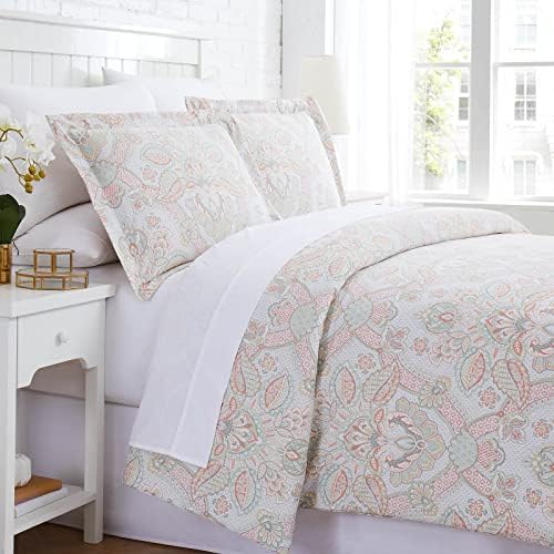 Southshore Fine Living, Inc. Oversized Comforter Bedding Set Down Alternative All-Season Warmth, Soft Reversible Bedspread 2-Piece with One Matching sham, Coral, Twin / Twin XL