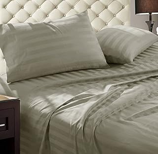 ADDY HOME FASHIONS Cotton Castles Damask Stripe 1000 Thread Count Ultra Soft Egyptian