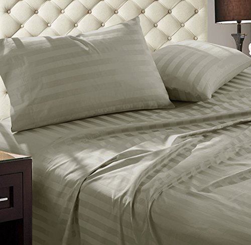 ADDY HOME FASHIONS Cotton Castles Damask Stripe 1000 Thread Count Ultra Soft Egyptian