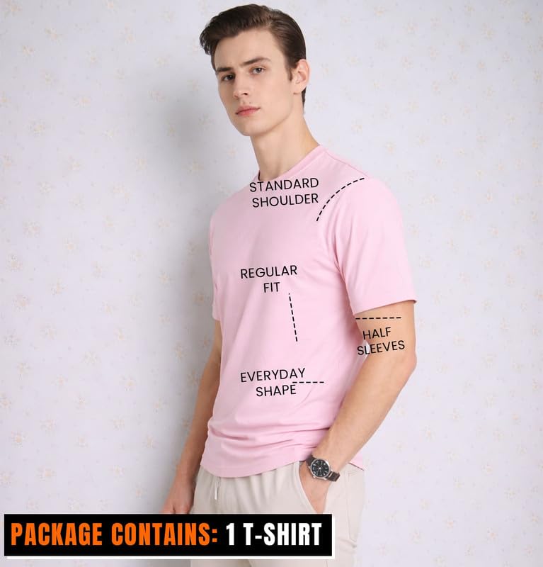 Image of Sleepynuts Men's Regular Fit Round Neck Half Sleeves Solid Casual Wear T-Shirt