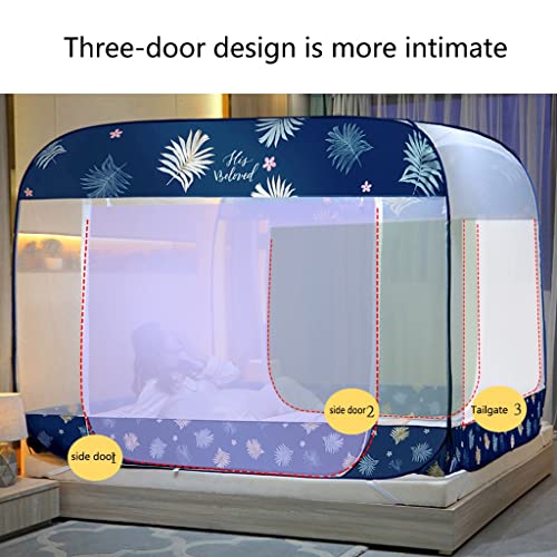 Tienda de campaña para cama rosa de 180cm con dosel y cortina mosquitera 5