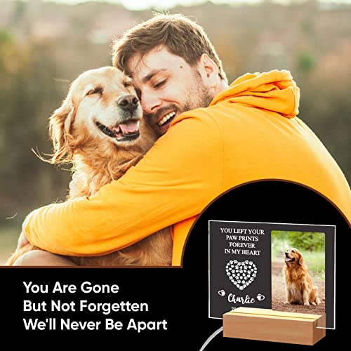 Personalized Dog Memorial Gifts Custom Photo Night Lights Pet Loss Gifts Dog Memorial Plaque Cat Memorial Photo Frame Sympathy Gifts With Picture Name Date - Keepsake Loss Of Dog Cat Bereavement Gifts #TOP5
