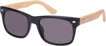 EDGEIWEAR Retro Horned Rim Style Bamboo Sunglasses 540938BM-SD-1M.BLK.sd