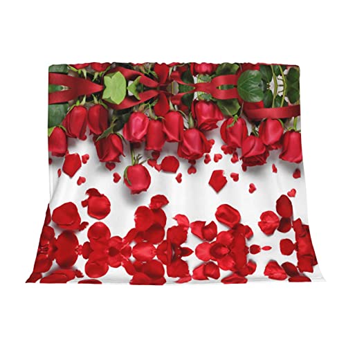 Couverture flanelle rose rouge en microfibre douce pour lit et canapé - 4