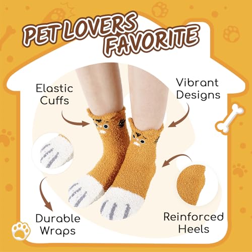 Zmart Soft Fluffy Plush Slipper Socks - Fuzzy Animal Socks, Cozy Christmas Stocking Stuffers for Women Girls3