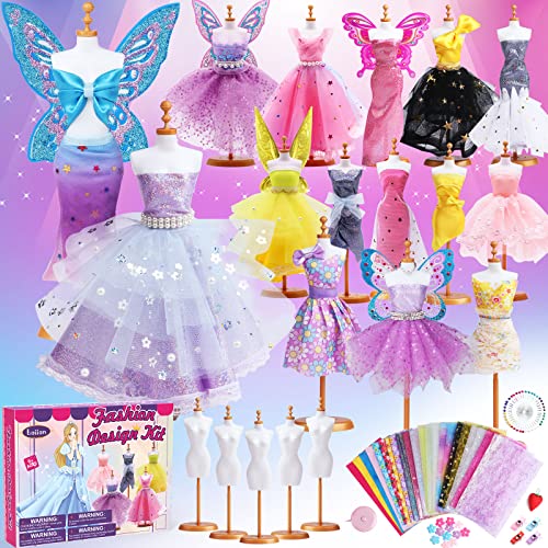 Modisches Design-Set für Mädchen mit 5 Schaufensterpuppen, Kunst und Handwerk für Mädchen im Alter von 8-12, Geschenk für Mädchen im Alter von 6 7 8 9 10 11 12 Cover