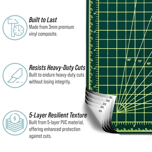 Adir Professional Self Reversible Healing Cutting Mat, 36 by 48-Inch, Green/Black - Thumbnail 3