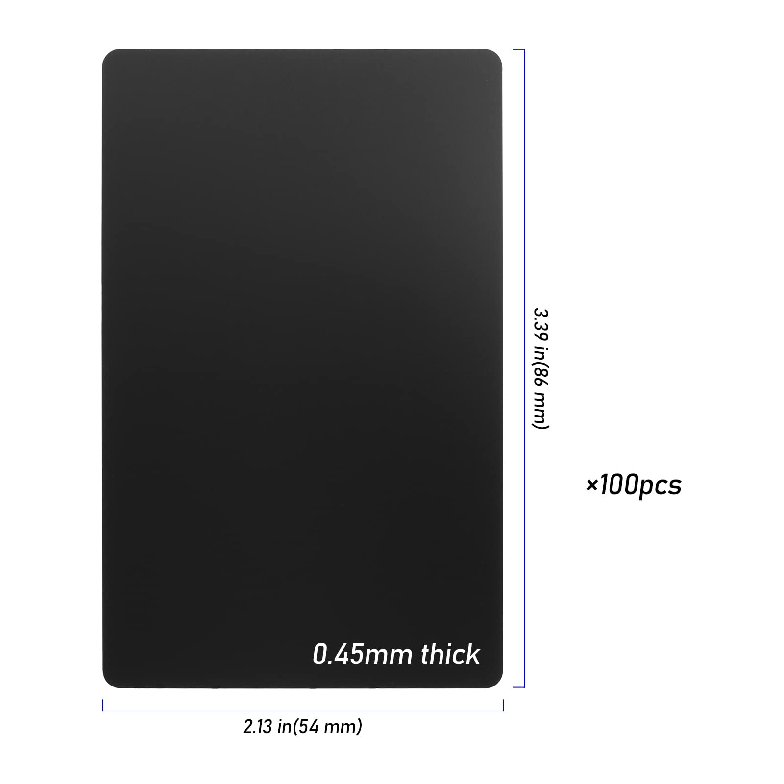 Biglietti da visita in metallo alluminio nero 86 x 54 mm 0,45 mm incisione laser