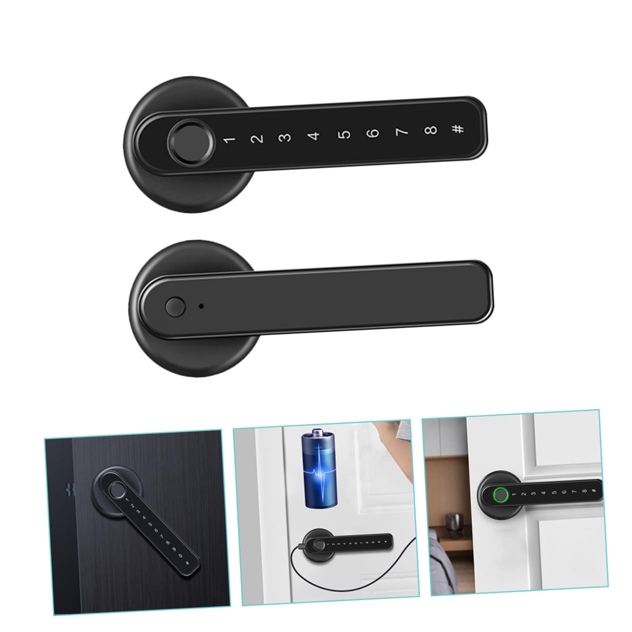 Lurrose Touch Fingerprint Door Lock Keyless Entry Digital Keypad Strong Easy to Install for Front Door