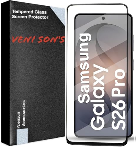 Image of VENI SON'S Scratch And Tear Resistant, Crystal Clear Edge to Edge Tempered Glass Screen Protector Guard Compatible With Samsung Galaxy S26 Pro