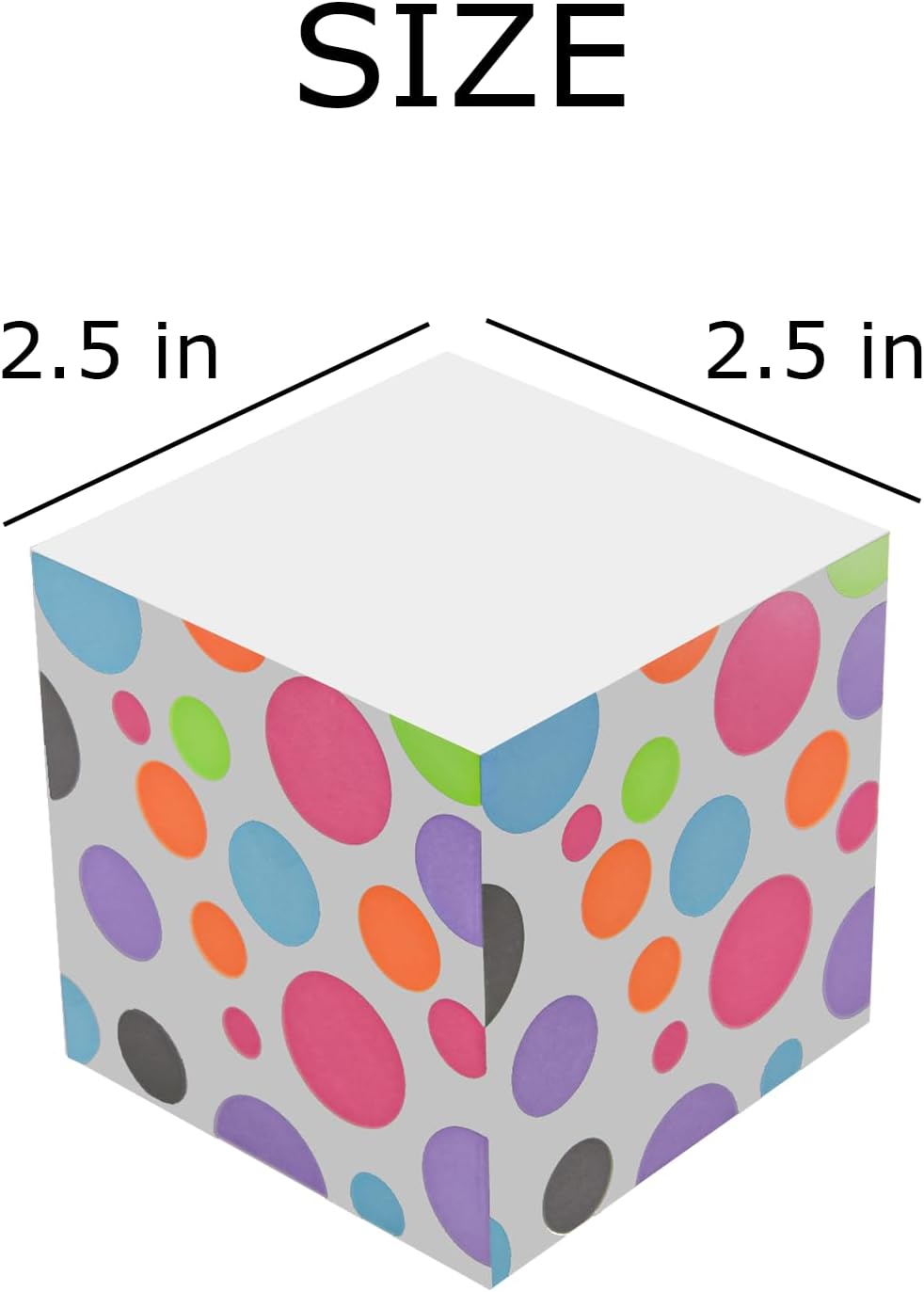Sticky Note Cube, 2.5 x 2.5 in, 500 Sheets, Bubble Printed on 4 Sides, Memo Cube Sticky Blocks Stick Note Pads for Office, Home, School, 4A SMC 434 - Image 2
