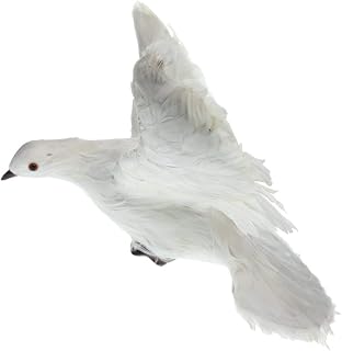 Artificial Pigeon Bird Realistic Feathered Bird for Garden Tree Decor Ornament - #4 White Flying