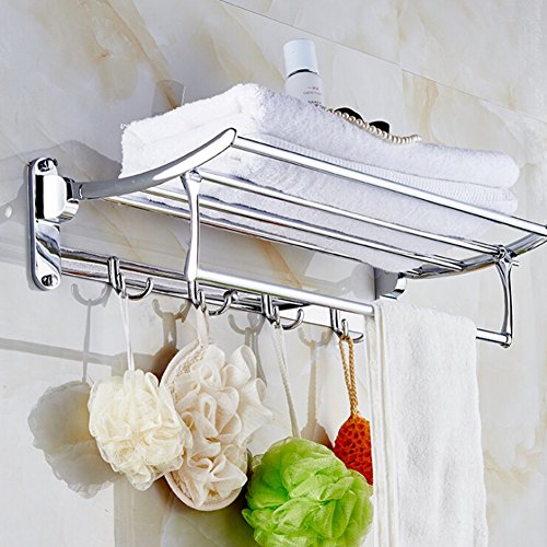 Candora Wall Mounted Shelf Towel Rack Stainless Steel Brushed Towel Shelf Towel Holder (40Cm / 16In) #TOP6