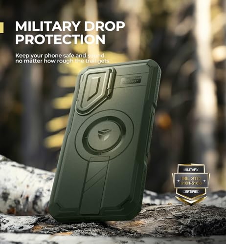 Image of Dexnor for Samsung Galaxy S25 Plus Case with Camera Cover & Adjustable Kickstand & Built-in Screen Protector, Magnetic Rugged Shockproof Bumper Cases Heavy-Duty Protective Cover (2025),Army Green