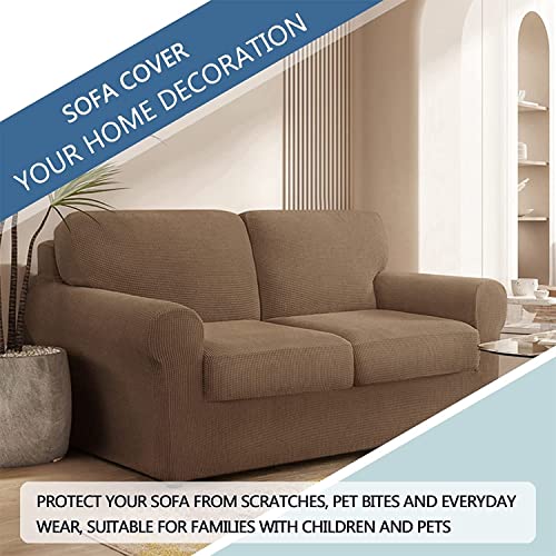 Housse de canapé extensible avec dossiers séparés et protège-coussin