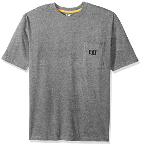 Caterpillar Logo Pocket T-Shirt, Dark Heather Grey, Large