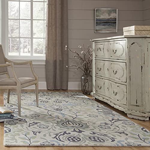 Momeni NEWPONP-12BLU3959 Rugs Newport Collection, 100% Wool Hand Tufted Loop Cut Contemporary Area Rug thumb #1
