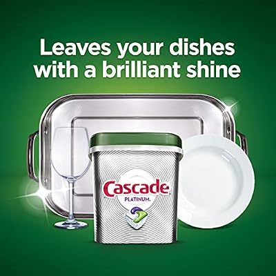 Cascade Platinum Dishwasher Pods, ActionPacs + Oxi, Dishwasher Detergent, Fresh Scent, 44 Count