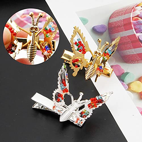 18 Pieces 3D Butterfly Hair Clips Metal With Hollow Vibratable Moving Wing Hair Pins Cute Barrettes Accessories For Girls Teens Women (Gold Silver) #TOP6