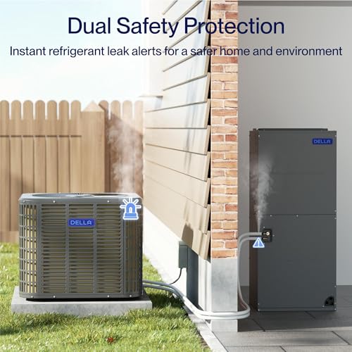 Image of DELLA 34,000 BTU Ducted Central Air Conditioner with Air Handler, Heat Pump Inverter Split System AC, 19 SEER2 208-230V, Two-Stage Compressor, Pre-Charged, 35ft Kit Installation